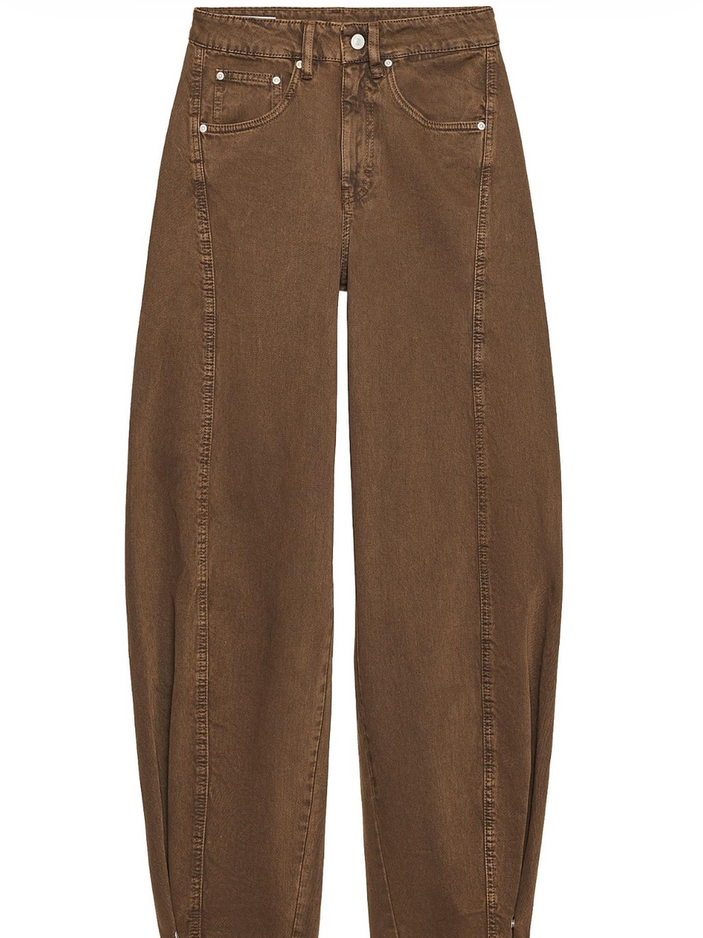 Zara Brown Wide-Leg High-Rise Jeans